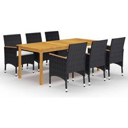 vidaXL 3067863 Essgruppe, 1 Tisch einschl. 6 Stühle