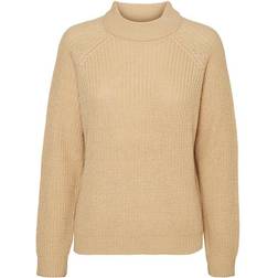 Vero Moda Lea High Neck Sweater - White/White Pepper