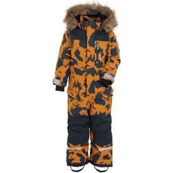 Didriksons Polarbjörnen Printed Kid's Coverall - Burnt Glow Islands (503836-990)