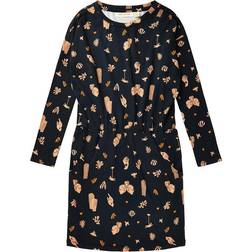 Soft Gallery Vigdis Mural AOP Dress - Jet Black (SG939)