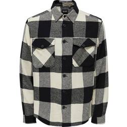 Only & Sons ONSMILO Life LS Check Overshirt Nero