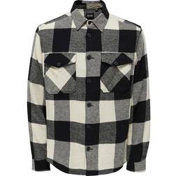 Only & Sons Onsmilo LS Check Overshirt Zwart