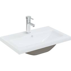 vidaXL Lavabo Encastré Avec Robinet 61x39x18 cm Céramique Blanc