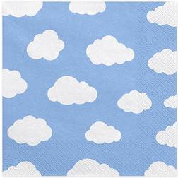 PartyDeco Paper Napkins Samolocik Sky Blue/White 20-pack