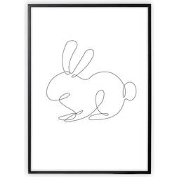 XO Posters Rabbit Lines Poster