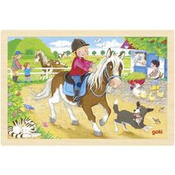 Goki Inlay Puzzle Ponyhof 24 Bitar