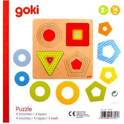 Goki Layer Puzzle Geometrical Shapes 16 Pieces