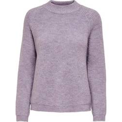 Only High Neck Knitted Pullover - Pink/Orchid Petal