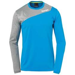 Kempa Core 2.0 Long Sleeve T-shirt - Kempa Blue/Dark Grey Melange