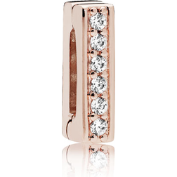 Pandora Sparkling Clip Charm - Rose Gold/Transparent