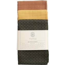 by KlipKlap Muslin Cloth Indian Diamond Green/Ochre/Camel Brown 3-pack