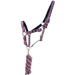 Hy Equestrian Tartan Head Collar & Lead Rope