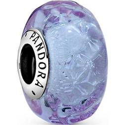 Pandora Charm Moments Lavande en verre de Murano ondulé Violet