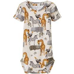 Name It Printed Romper - Beige/Peyote Melange (13194241)