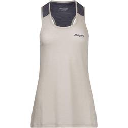 Bergans Women's Fløyen Wool Tank Top - Chalk Sand/Solid Dark Grey