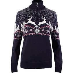 Dale of Norway Christmas Jersey Womens Navy/Off White/Redrose