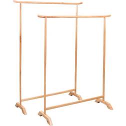 vidaXL Solid Oak Clothes Rack Set 2 Piece Garment Coat Holder Stand Hanger Appendiabiti