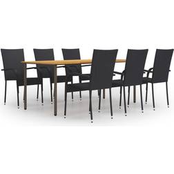 vidaXL 3072502 Juego de comedor de patio, 1 Mesa incl. 6 Sillas