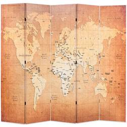 vidaXL World Map Biombo 200x170cm