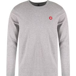 Wood Wood Double A Mel Long Sleeve T-shirt - Grey Melange