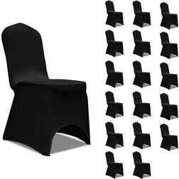 vidaXL Stretch 18pcs Loose Chair Cover Black