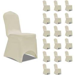 vidaXL Stretch 18pcs Loose Chair Cover Cream