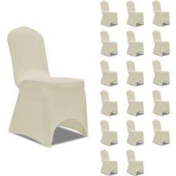 vidaXL Stretch 18pcs Stolsöverdrag Cream