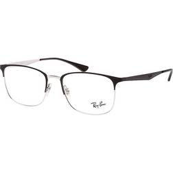 Ray-Ban RB6421 Monture Noir sur Argent Verres Incolore polarisé 54-18