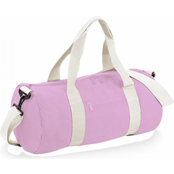 BagBase Plain Varsity Duffle Bag - Classic Pink/White