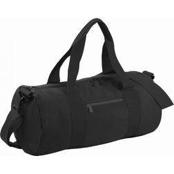 BagBase Plain Varsity Duffle Bag - Black