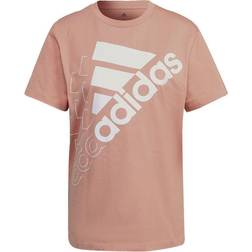 Adidas Women's Brand Love Slanted Logo Boyfriend T-shirt - Ambient Blush/White