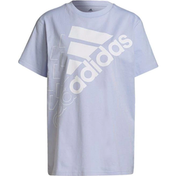 adidas Women's Brand Love Slanted Logo Boyfriend T-shirt - Violet Tone/White