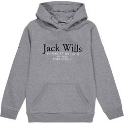 Jack Wills Kid's Batsford Script Logo Hoodie - Grey Heather