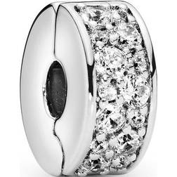 Pandora Clear Pavé Clip Bedel - Silicone/Sterlingzilver/Cubic Zirconia