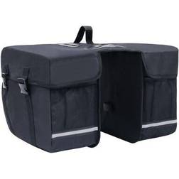 vidaXL Bolsa doble para bicicleta alforja impermeable negra Negro