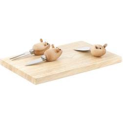 Kikkerland With 3 Mouse Knives Ostebræt