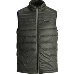 Jack & Jones Upholstered Nylon Vest - Green/Forest Night