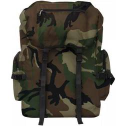 vidaXL Sac à dos en style d'armée 65 L Camouflage Vert