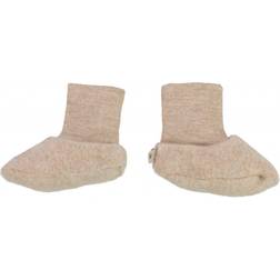 Wheat Wool Fleece Booties - Khaki Melange