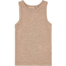 Wheat Boy's Wool Singlet - Khaki Melange (9004e-775-3204)