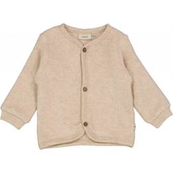 Wheat Wool Fleece Cardigan - Khaki Melange (6422E-786-3204)