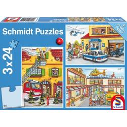 Schmidt Spiele Fire Brigade and Police 3x24 Pieces