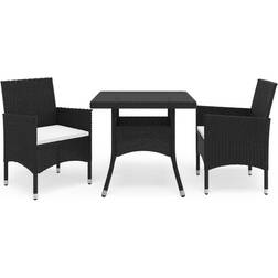 vidaXL 3058308 Juego de comedor de patio, 1 Mesa incl. 2 Sillas