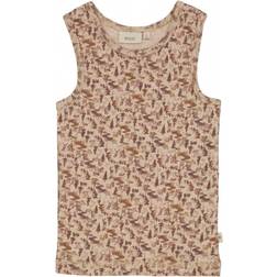 Wheat Boy's Wool Singlet - Khaki Wild Life (9004e-780-3208)