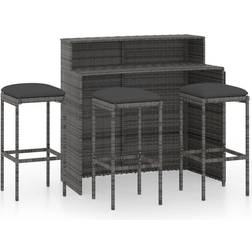 vidaXL 3064877 Conjunto de Bar Exterior, 1 Mesa incl. 3 Sillas