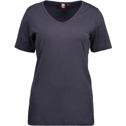 ID Ladies Interlock V-Neck T-Shirt - Navy