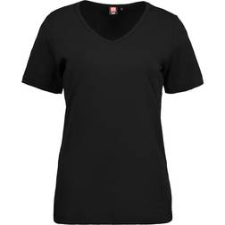 ID Ladies Interlock V-Neck T-Shirt - Black