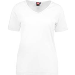 ID Ladies Interlock V-Neck T-Shirt - White