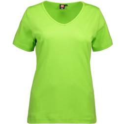 ID Ladies Interlock V-Neck T-Shirt - Lime