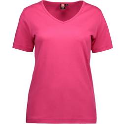 ID Ladies Interlock V-Neck T-Shirt - Pink